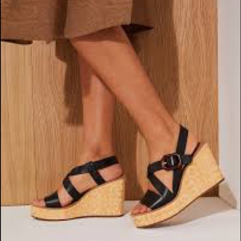 Black Wedge Sandals